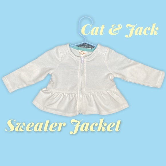 Cat & Jack Other - Cat & Jack white sweater jacket 🧥